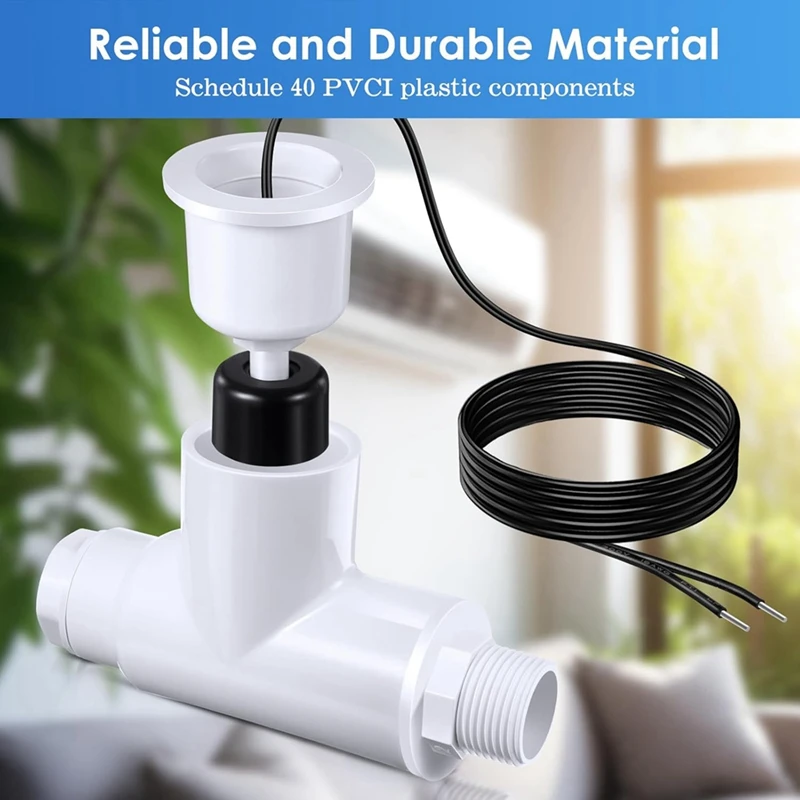 A15F-SS1 Condensate Overflow Switch, SS1 Float Switch T Shape With 3/4 Inch Adaptor & 6FT Wire, For Rectorseal 97632