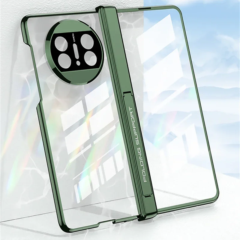 For Huawei Mate X3 Case Magnetic hinge Holder Transparent Plating Hard Plastic Fundas For Huawei Mate X 3