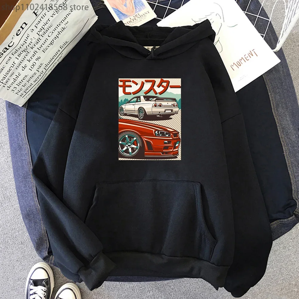 

JDM Hoodie for Men CRX Initial D Japan Style Retro 90s Del Sol Sweatshirt Long Sleeve O-Neck Winter Casual Harajuku Male Clothes