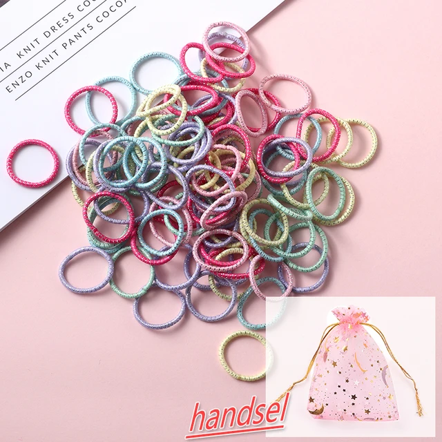 100PCS/Set Girl Hair Ring Children Ponytail Elastic rubber band hair band Hair Accessories girl Headband Scrunchie Headdress Set 100pcs-14