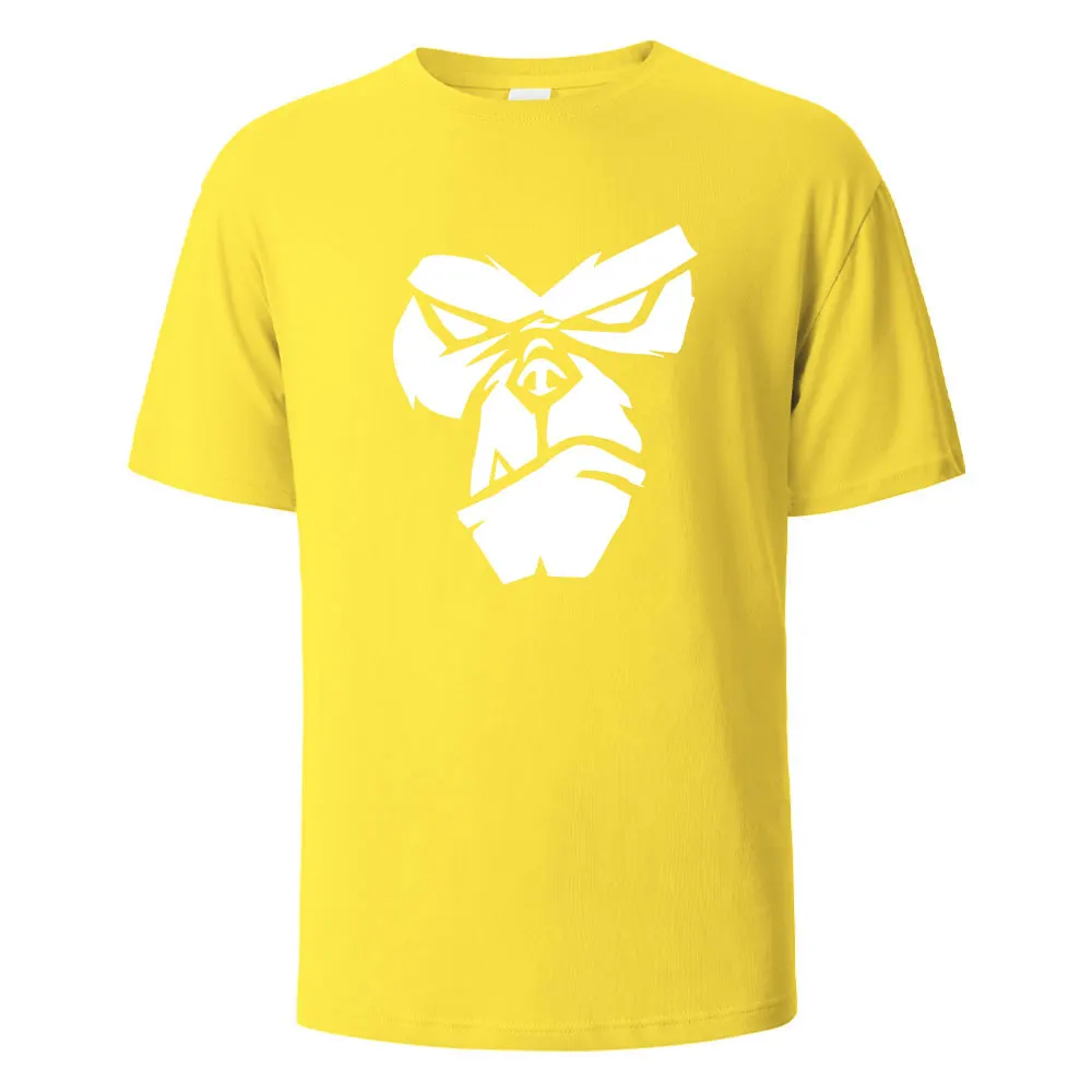 Gorilla Face Graphic Oversized Cotton T-Shirt - Unisex Casual Streetwear Tee