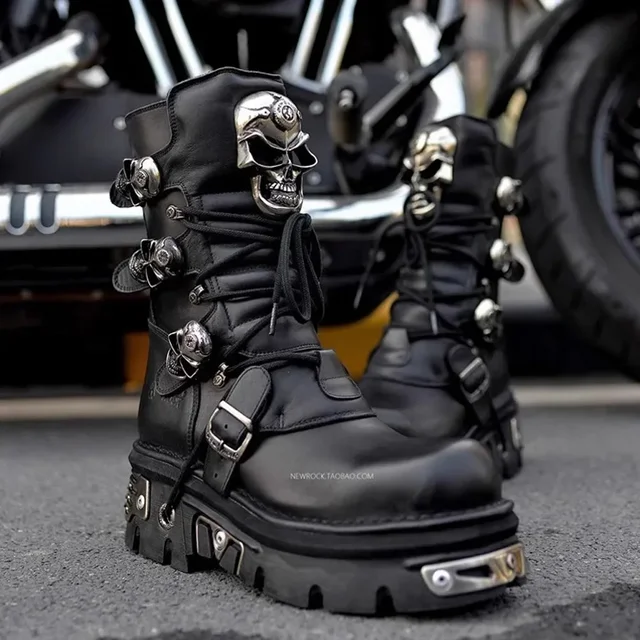 Fashion Genuine Leather Motorcycle Boots
