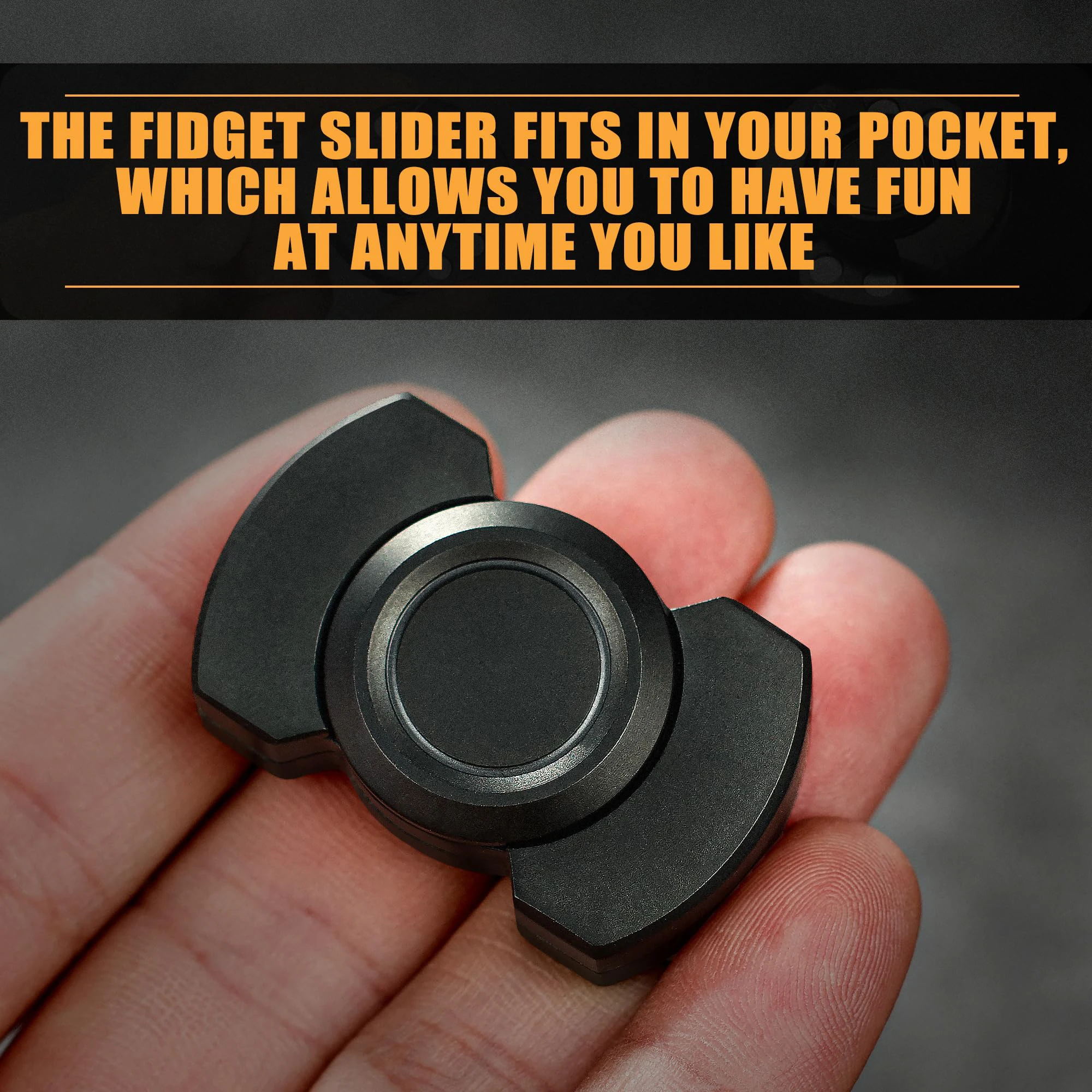 Stainless Steels 3 in 1 Fidget Spinner and Slider Combo with Click Button Metal Toy for Adult Stress Relief 5