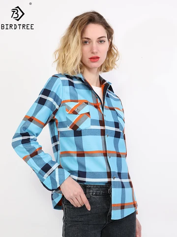 Real Size Velvet Thicken Warm Women's Plaid Shirt Female Long Sleeve Tops M-5XL Winter Fleece Casual Autumn Clothes T17504X