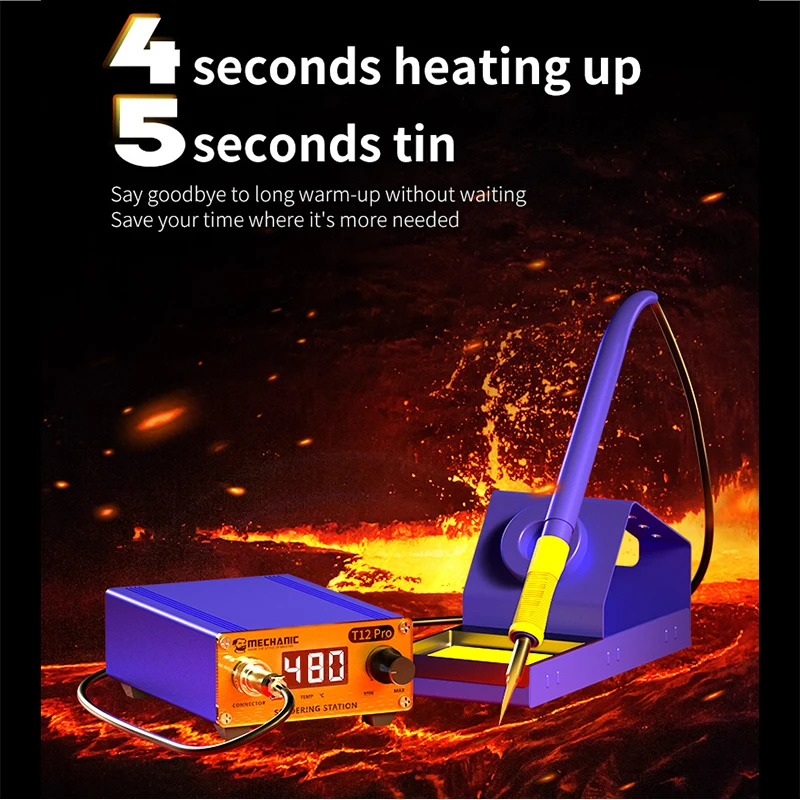 MECHANIC T12 Pro intelligent anti-static LED digital display thermostat soldering station electric soldering iron fast heating