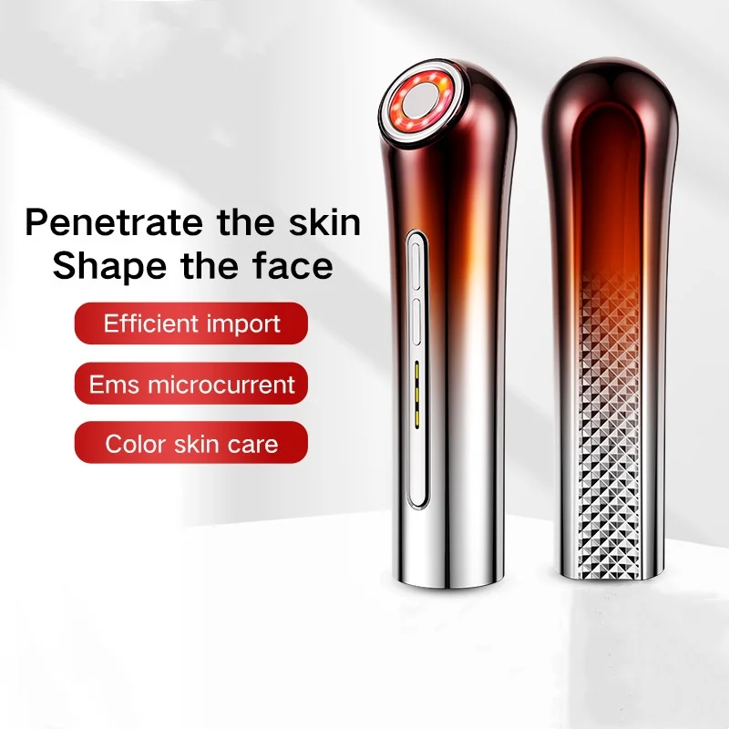 Household photorejuvenation skin introduction instrument EMS micro-current phototherapy heat vibration beauty instrument gifts health rake dredging instrument five elements meridian brush micro electric vibration heating