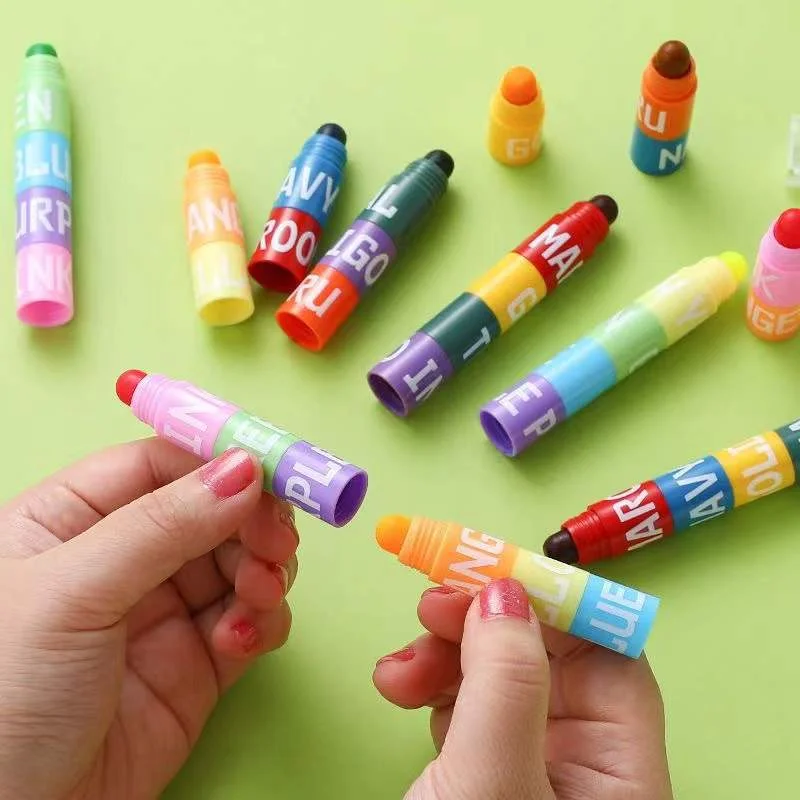 Oil Painting Sticks 6 In 1 Oil Painting Stick Professional Kids Splicing Block Graffiti Drawing Wax Caryon Colored Pencils Art School Supplies