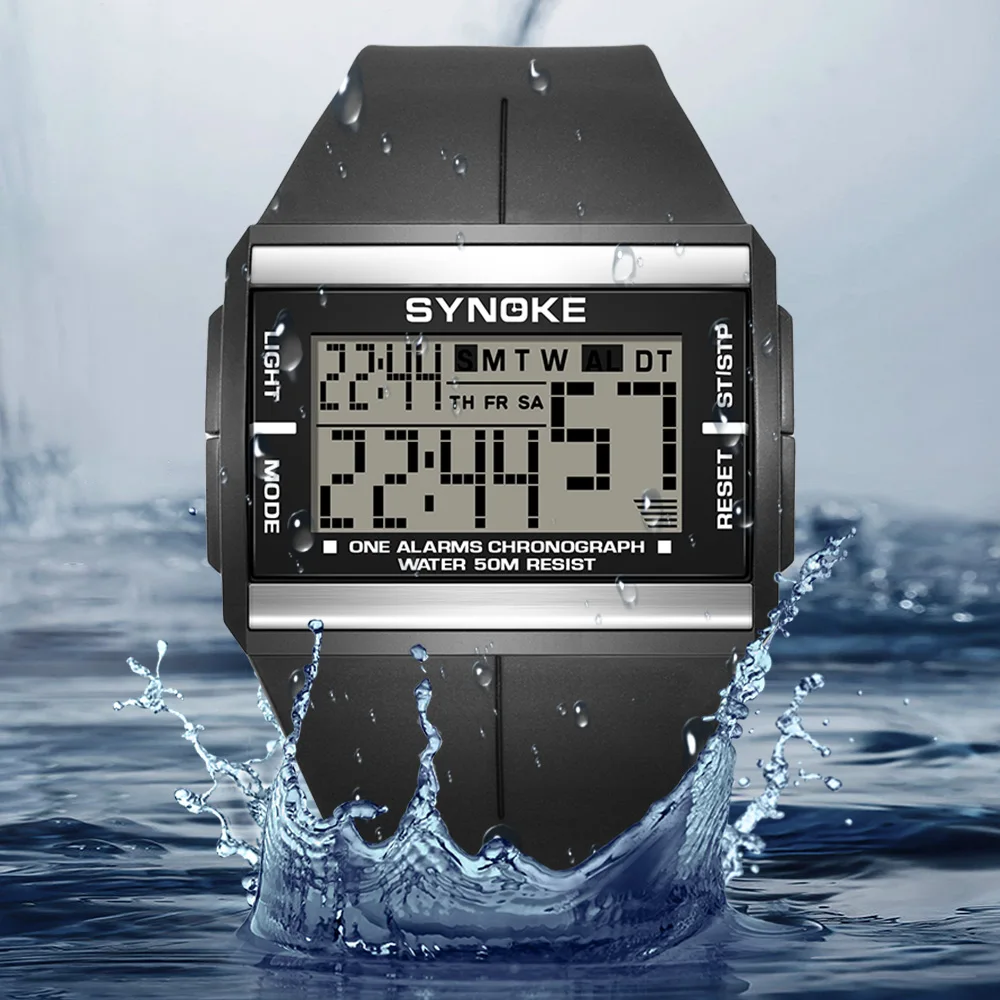 Rugged Outdoor Men's Digital Sports Watch - Retro Design, Waterproof, Multifunctional with Luminous Display
