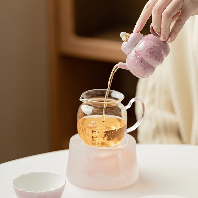 Lavender Arita Porcelain Teapot Hand Painted Floral Design Heat Resistant Compact Size for Japanese Tea Ceremony Home Use