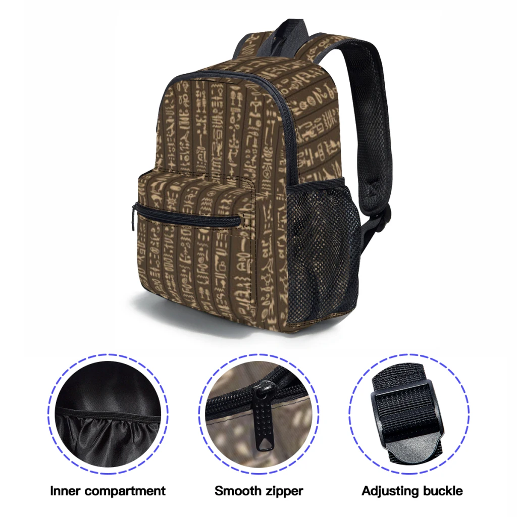 Kids Backpack Vintage Egypt hieroglyphs Kindergarten Children Mochila School Bag
