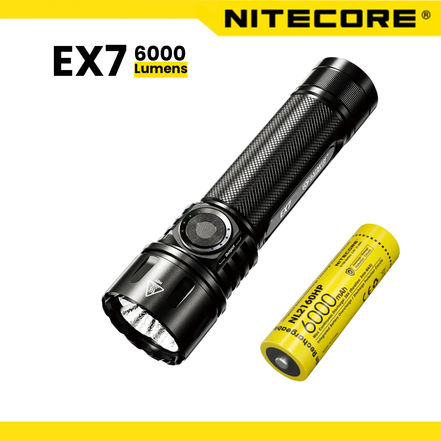 Nitecore EX7 フラッシュライト USB-C 6000ルーメン ハイキング LED