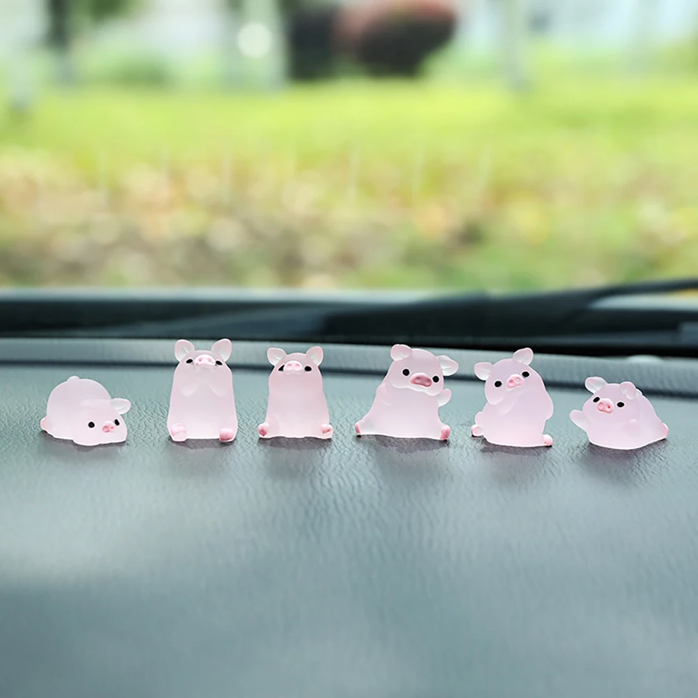 Car Interior Accessories Car Rearview Mirror Decoration Center Console Resin Pig Doll Ornament Bicycle Auto Ornament resin toy accessories