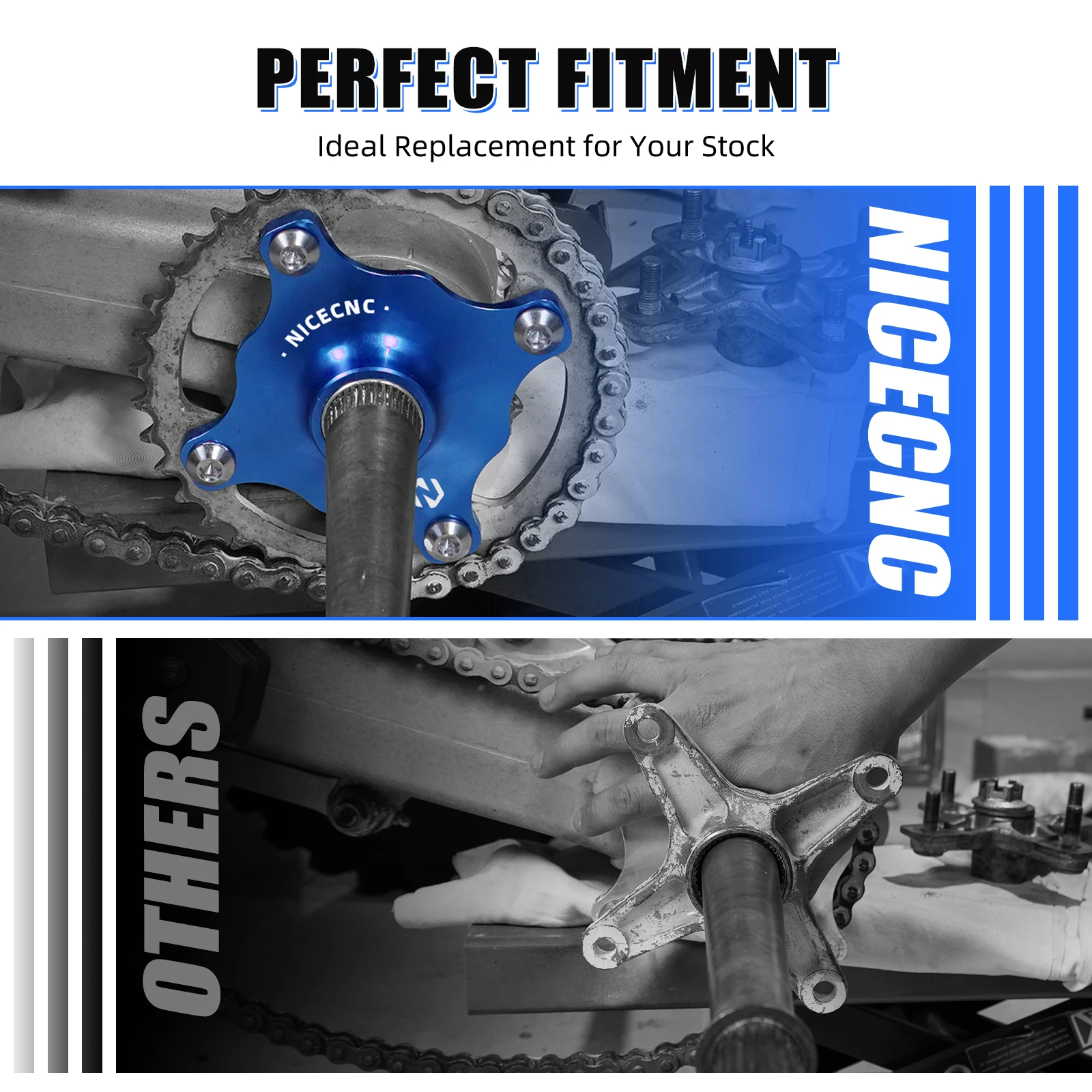 NICECNC ATV Kettenrad-Nabenabdeckung für Yamaha Yamaha Raptor 700 700R 2006–2024 Raptor 700R 2019–2017 ATV-Zubehör – Detail 9