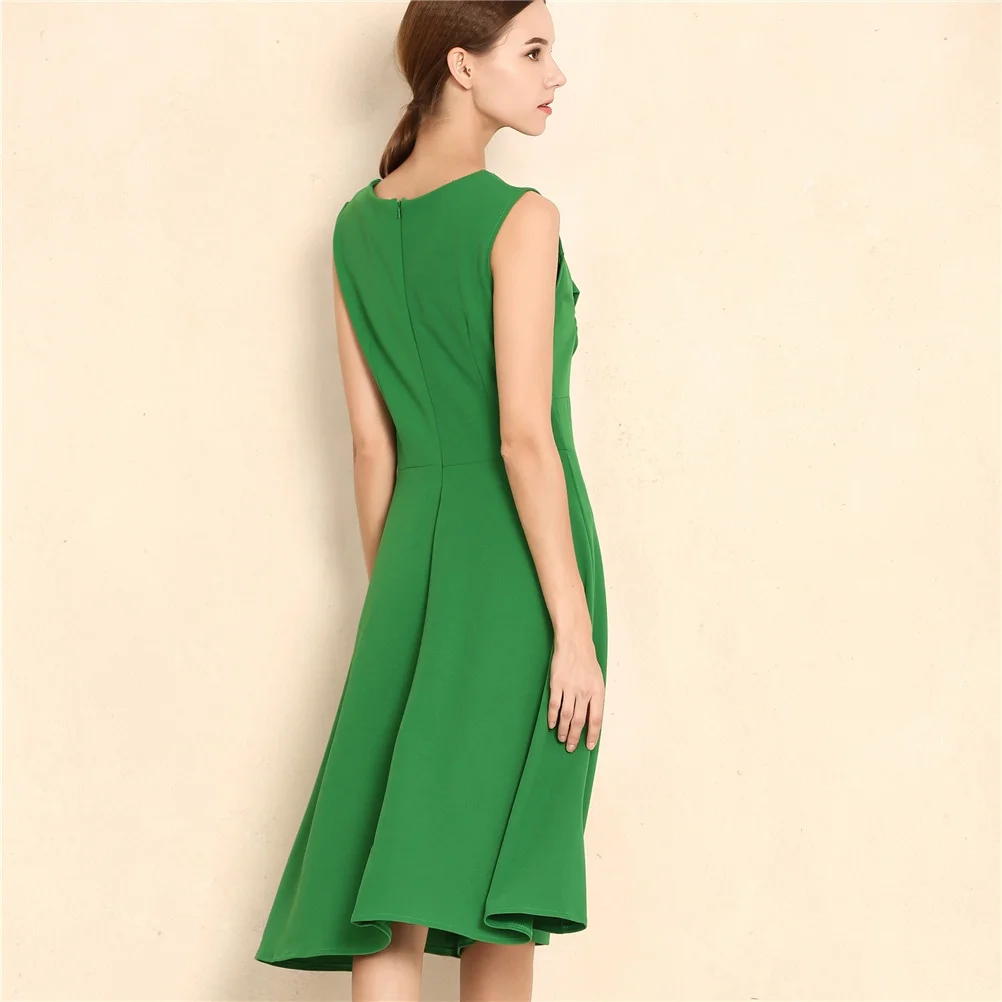 Elegant Emerald A-Line Midi Dress for Women S5bb2df529ca54b198b35562c67056edb9
