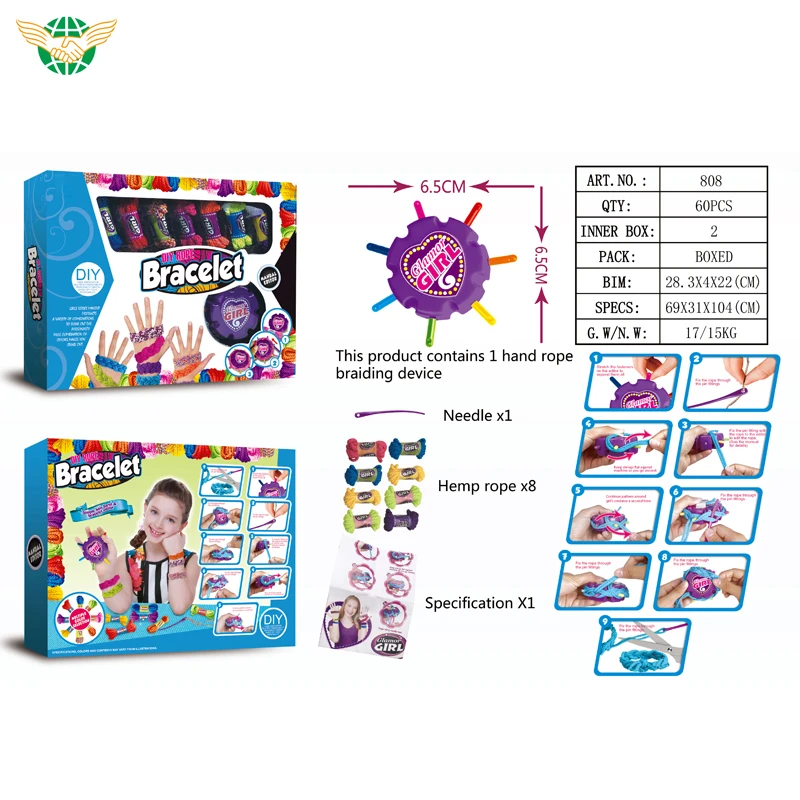Girls toy beautiful set creator rope weaving toys DIY bracelet kids toy