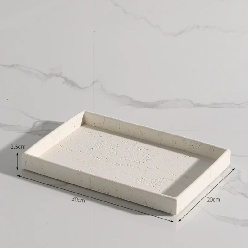 Rice White Hole Limestone Aromatherapy Diffusion Tray, Jewelry Tray, Bathroom Decoration, Dressing Table Tray, Natural Marble 6