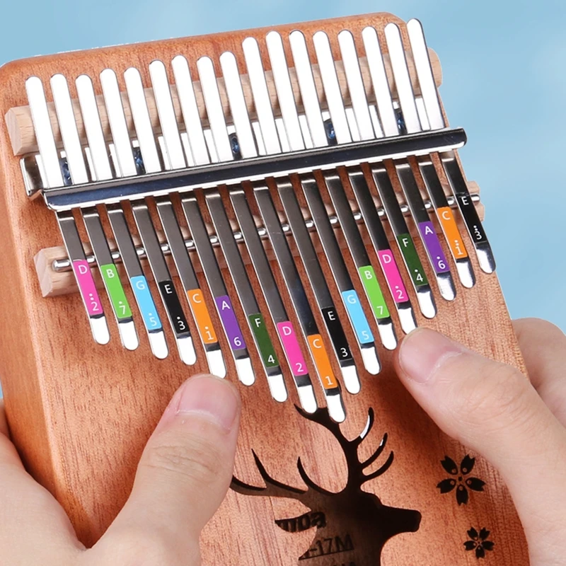 

Наклейки Kalimba Note, стикеры для большого пальца, наклейки для начинающих, 17 клавиш, 21 палец