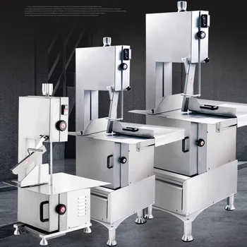 Stainless Steel Frozen Bone Sawing Machine 750W Butchers Bone Bandsaw Commercial Frozen Meat Fish Cutter Home Kitchen Appliance