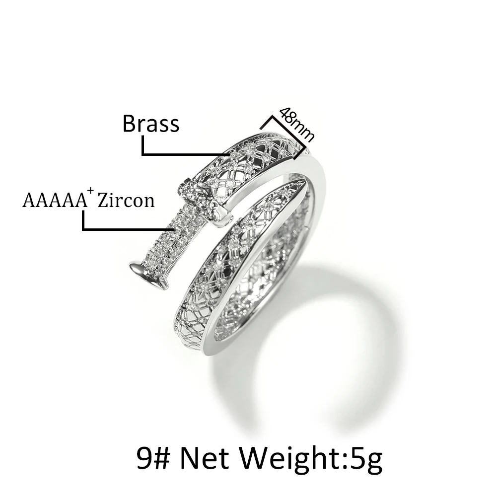 Uwin Sword Rings, Iced Out Square Rings, Rapper Style Jewelry