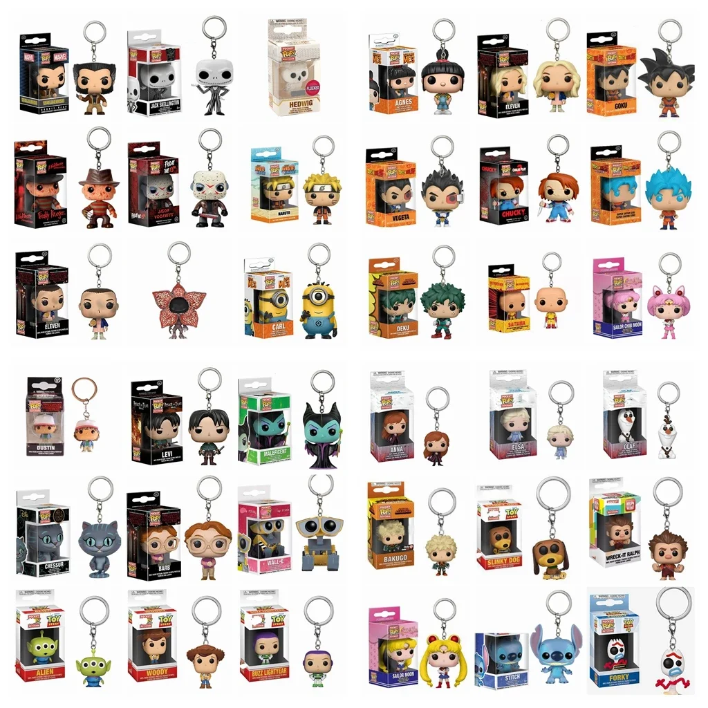 FUNKO POP Frozen Llavero Toy Story Wall-E Minions Dragon Ball Naruto One Piece Figura de acción Juguete L02 Regalos para niños