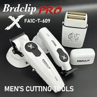 Nouvel ensemble de tondeuses à cheveux professionnelles BRDCLIP FA1C-T-609 blanc pour hommes, rasoir électrique 10000 tr/min, outils de barbier 1