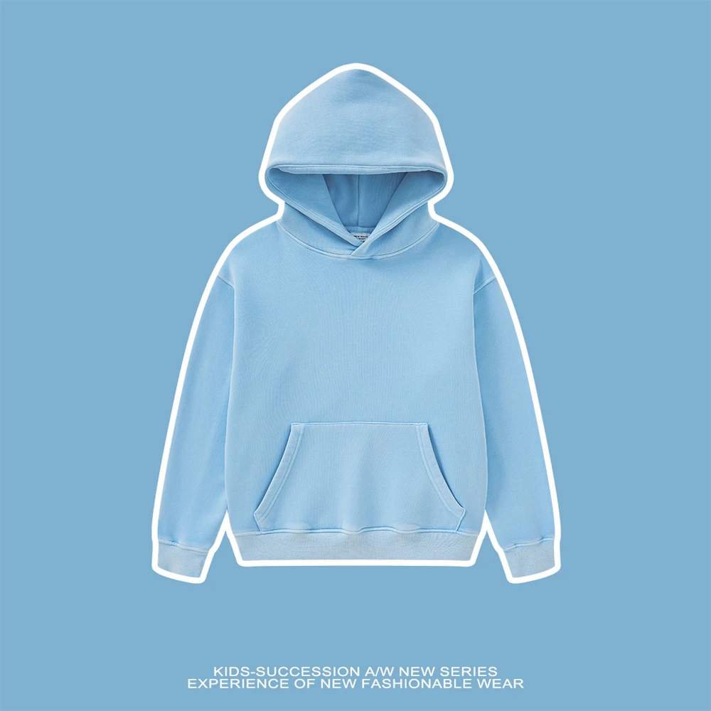 ZODF Kids New 2023 Washed Fleece Hoodies Retro Children Girls Boys Loose 355gsm Comfortable Warm Pullovers Streetwears KH0020 5