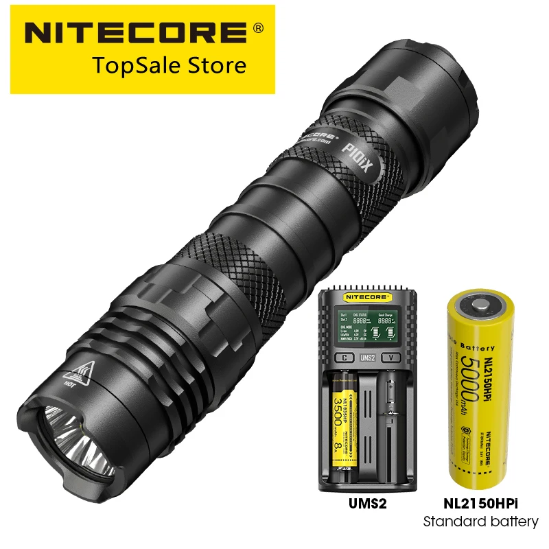 

2023 NITECORE P10iX Rechargeable Flashlight Powerful 4000LM USB Tactical One Button Strobe+ 5000mAh NL2150HPi Battery