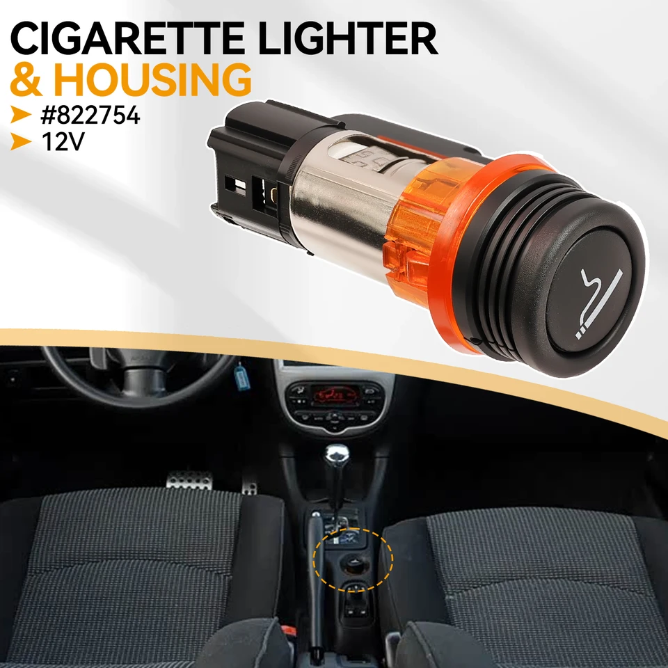 Akozon Presa Accendisigari 12V Per Auto - Ricambio OE 822754 - Compatibile Con Peugeot 206, 308, 406, 607, 1007 - 5