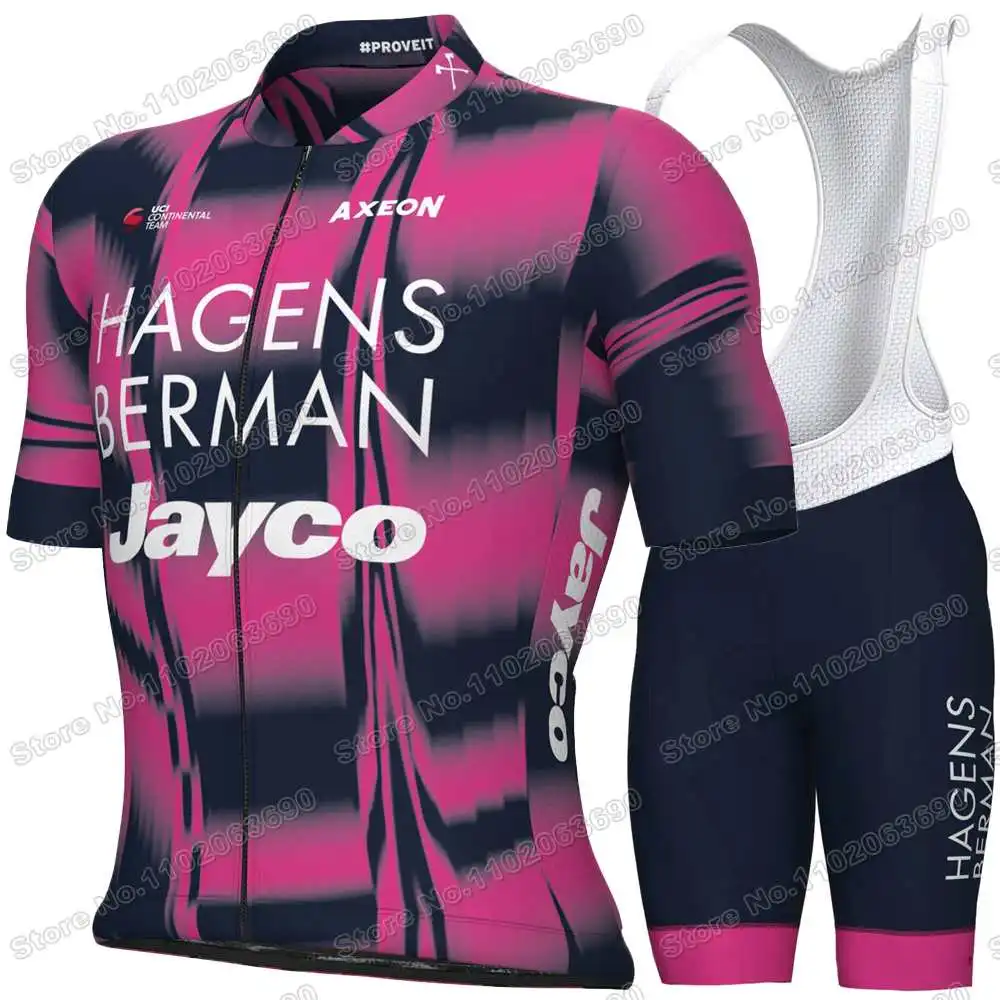 Hagens Berman Jayco Cycling Jersey Set Men Cycling Clothing Summer Short Sleeve Kit Road Bike Shirt Suit Bicycle Bib Shorts