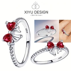 Elegant Pink Six - Petal Flower Zirconium Ring in 925 Silver - Women's Wedding & Anniversary Jewelry Gift - 8 (XR193)