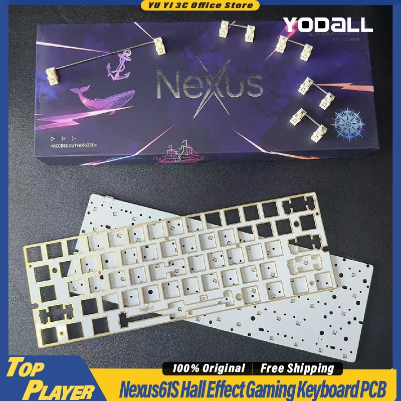 YODALL Nexus61S RT 자기 홀 효과 PCB 초저지연 0.08ms 라테니시 풀레인지 0.001 RT 조정 2304Hz WASD 스캔 레이트 ADC