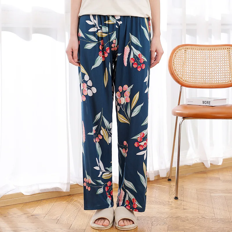 Summer New Cotton Silk Pajama Pants Women's Spring and Autumn Thin