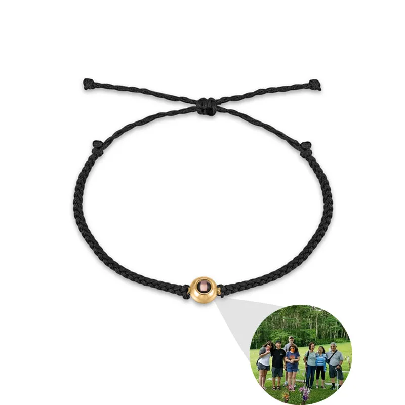 

Factory Wholesale Projection Jewelry Custom Photo Adjustable Woven Rope Chain Bracelet For Women