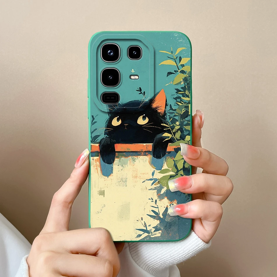 Cartoon Cute Design Phone Case - Full Protection Soft Liquid Silicone Back Cover Bumper