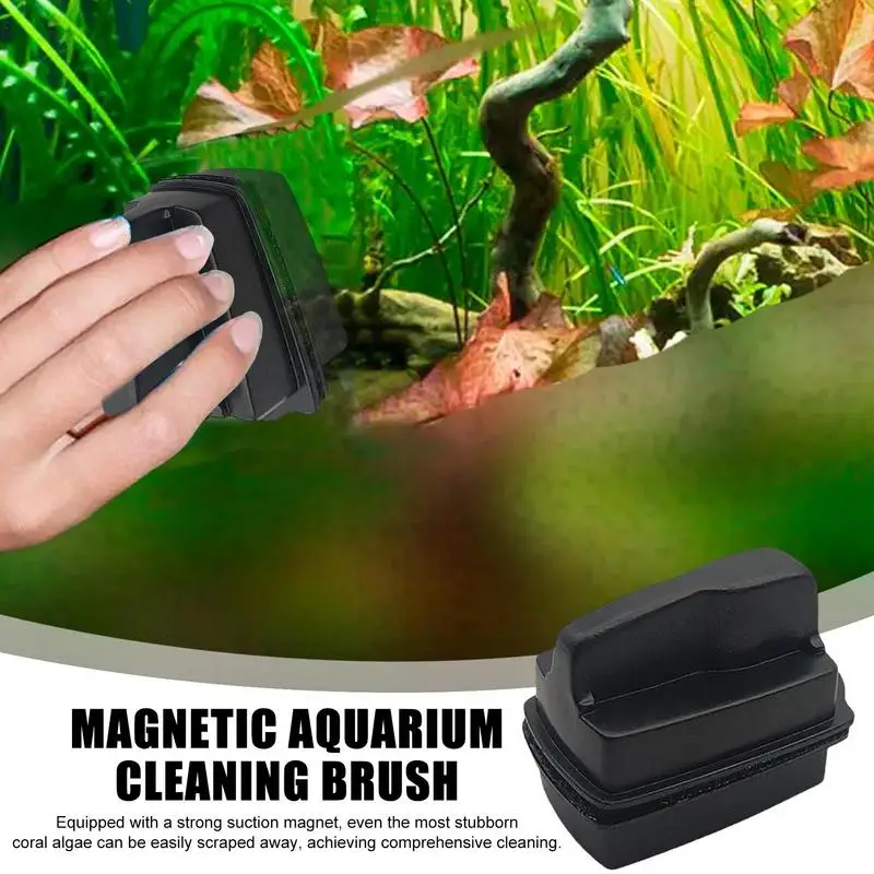 Acquario Spazzola Magnetica Vetro Galleggiante Alghe Raschietto Curva Detergente Per Vetro Mini Strumento Scrubber Serbatoio Di Pesce Magnete Per La P
