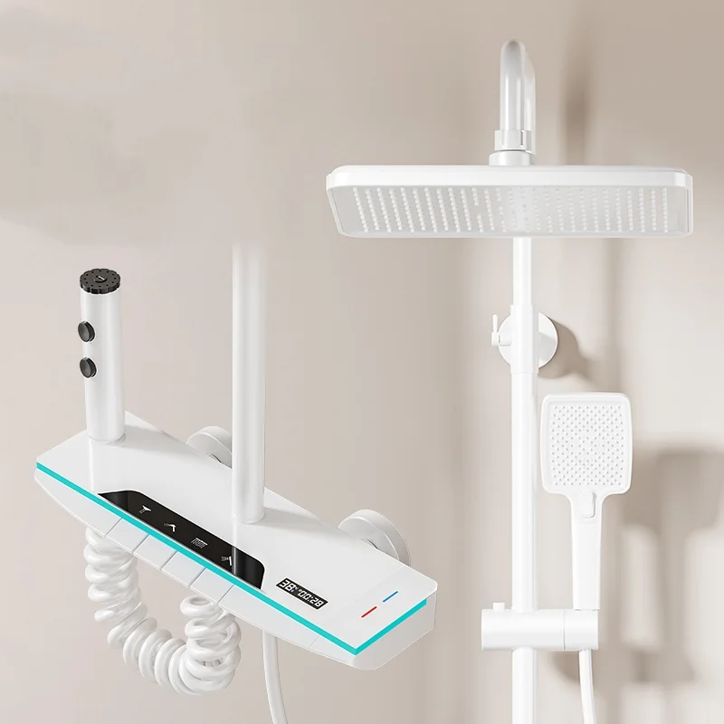 ชุดฝักบัวดิจิตอลติดผนังแบบเรนชาวเวอร์ 4 ทาง ก๊อกผสมน้ำร้อนน้ำเย็นสำหรับอ่างอาบน้ำและฝักบัว 1