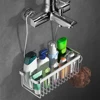 Stainless Steel Bathroom Shower Rack With Hanger Convenient And Practical Small Bathrooms 3
