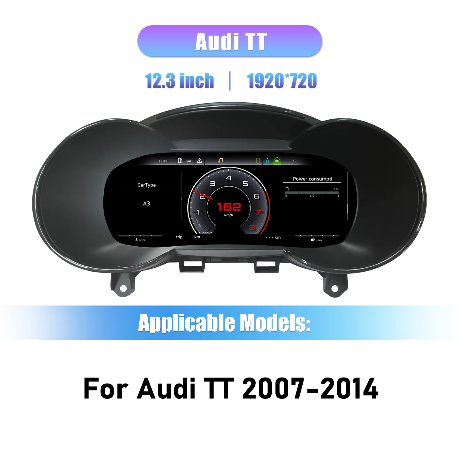 10,25'' Digitales Armaturenbrett für Audi TT 2007-2014 Jahre LCD-Armaturenbrett-Panel Tachometer Virtuelles Cockpit-Instrument – Detail 2