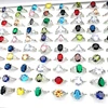 20/30/50/100pcs Rings For Women Silver Plated Multicolor Crystal Zircon Stone Fashion Jewelry Party Gift Wholesale Lot 6