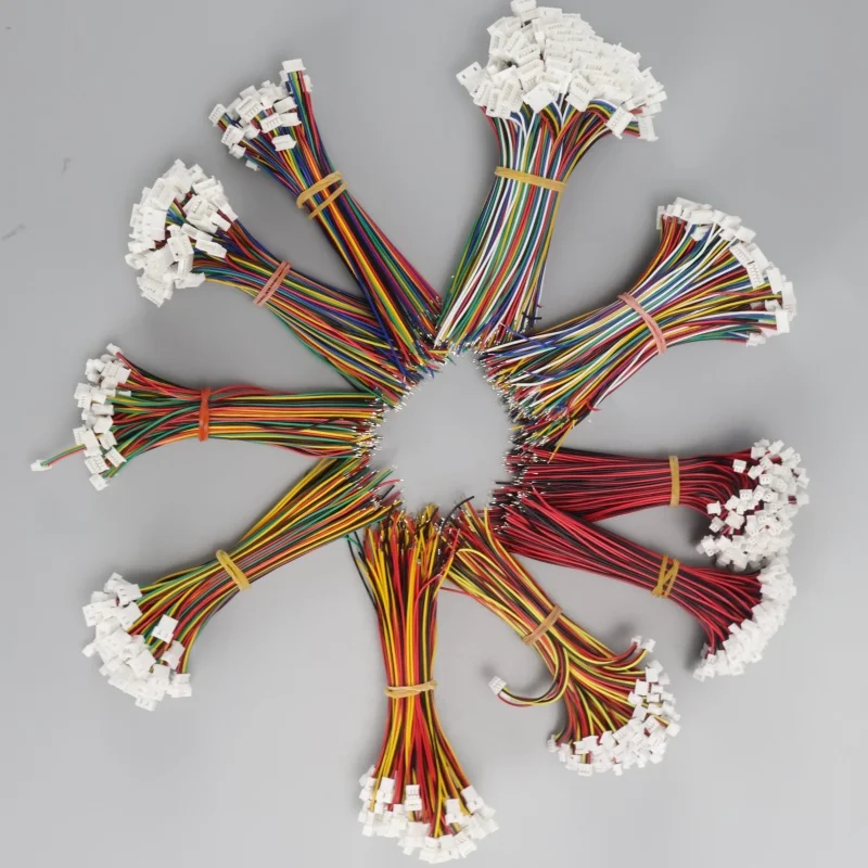 10 Pcs Mini Micro JST Plug Connector Set with Wires (100mm, Assorted Pin Options)