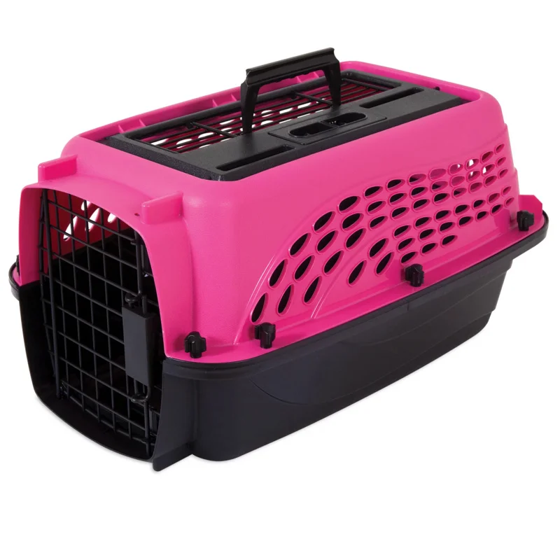 

Petmate Two Door Top Load 19" Small Travel Pet Kennel Pet Carriers for Dogs Upto 10 lb, Pink