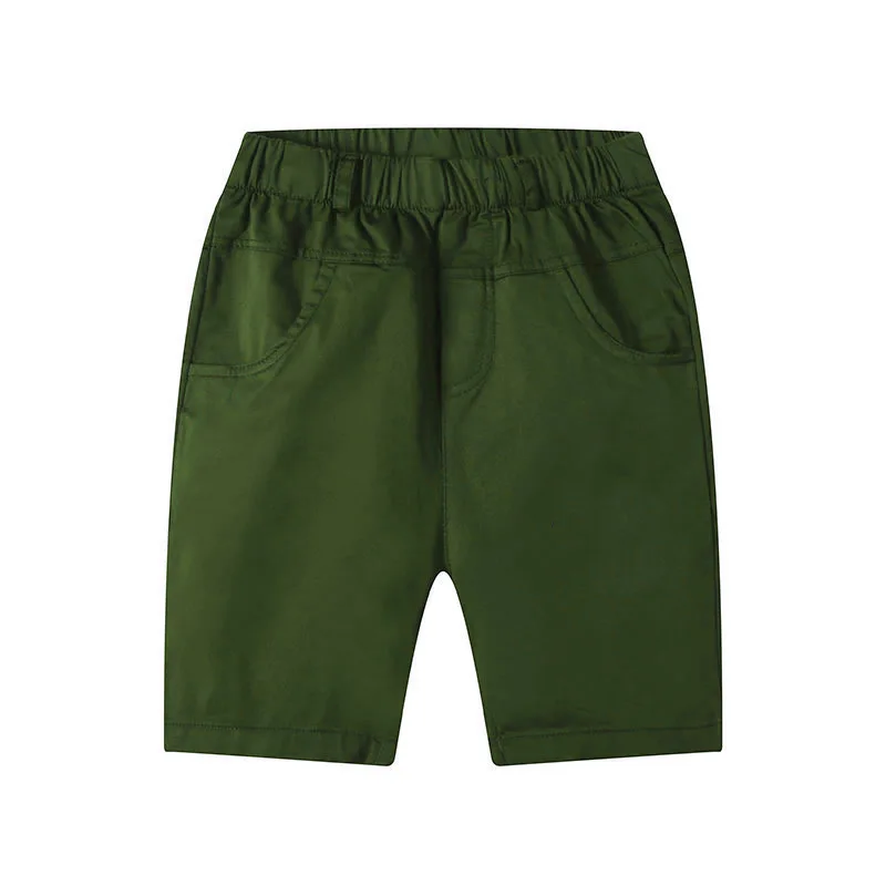 Summer Boys Shorts Solid Color Children's Cargo Pants Teenager School Capris Woven Baby Casual Pants Kids Trousers Clothing