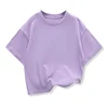 Kids Dropped Shoulder Short-sleeved T-shirt Summer New Pure Cotton Round Neck Loose Bottoming Shirt Student Sportswear 2-10Y 3