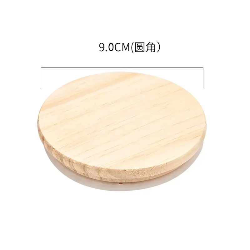 Food Cover Reusable Bamboo Wood Lids Mason Jar Caps Non Leakage Silicone Sealing