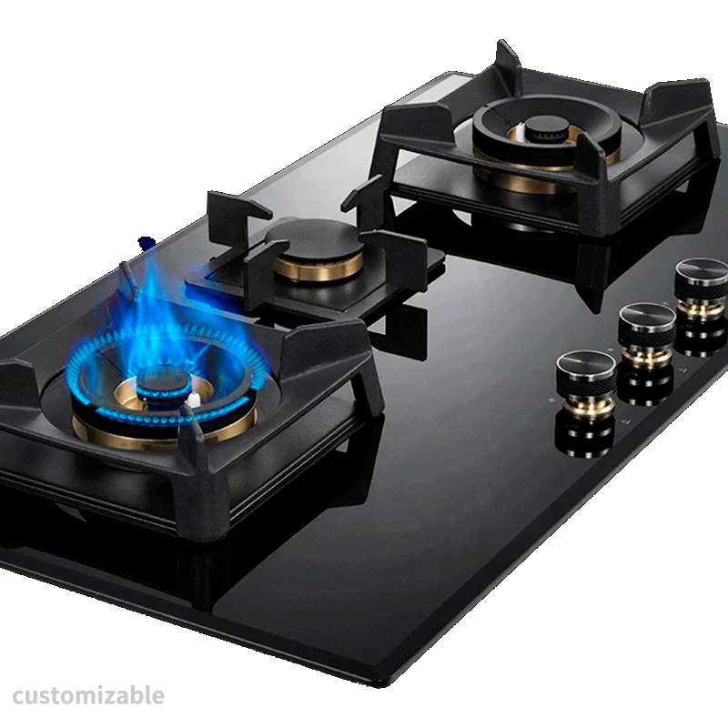 New Kitchen Appliance Reinforced Glass Gas Stove LPG Smart Cooker With 3 Burners For Home Or Commercial Use