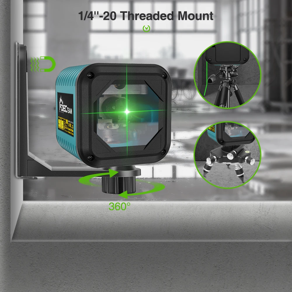 Laser Level 2-Line High Visibility Green Red Laser Beam Level Instrument Portabl