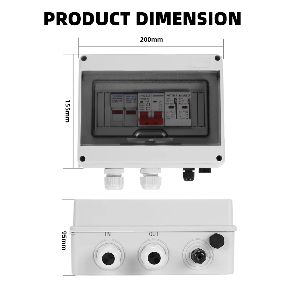 太陽光発電 PV DC コンバイナボックスサージ雷保護 1 入力 1 出力 DC
