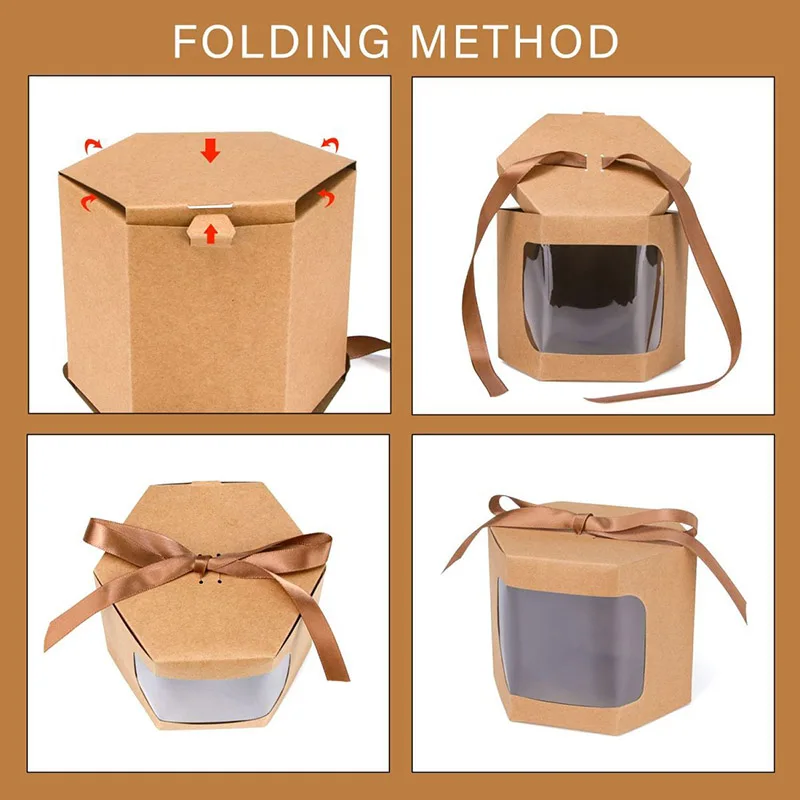 Kraft Gift Boxes with Window Homemade Soap Box for Jewelry Candy Wrapping Chocolate Dis... - SKU KGBW0922 - UGI Packaging