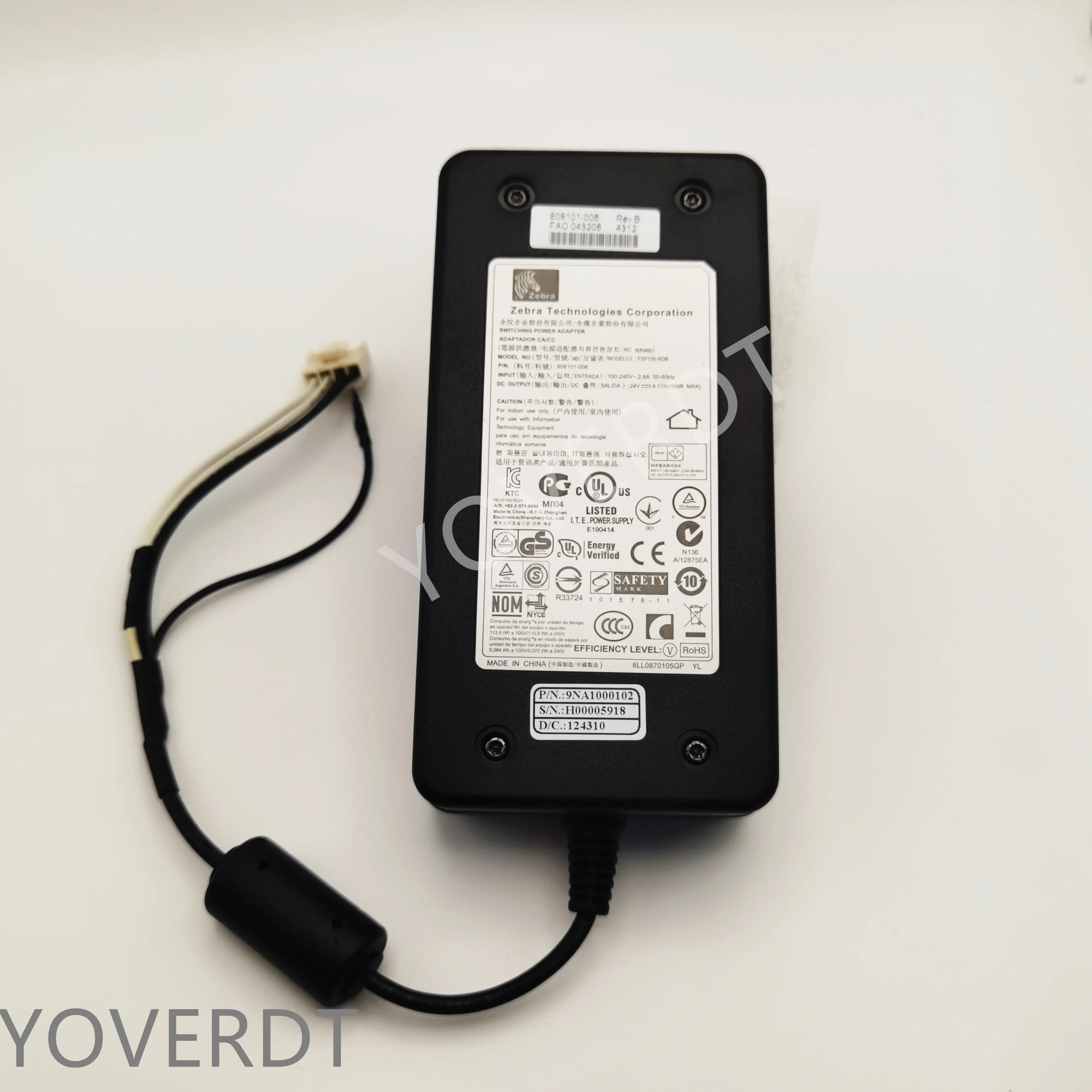 Adattatore Originale Per Zebra Stampante Di Codici A Barre Zt210 Zt230 Alimentazione Fsp100-Rdb