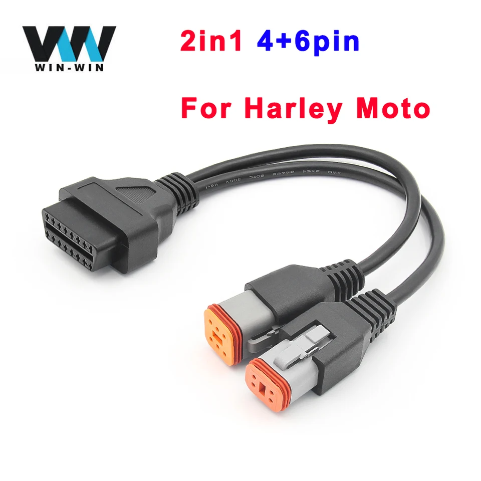 Alchiauto Harley Davidson OBD2 Adapterkabel - 4pin 6pin 2-in-1